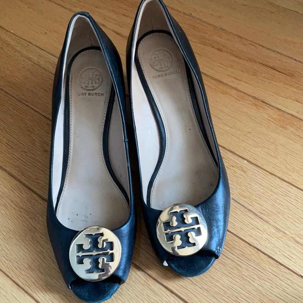 Tory Burch Leather Wedge Pump